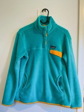 Patagonia Retool Snap-T Fleece Womens XL Blue Pullover Hiking Outdoors Soft